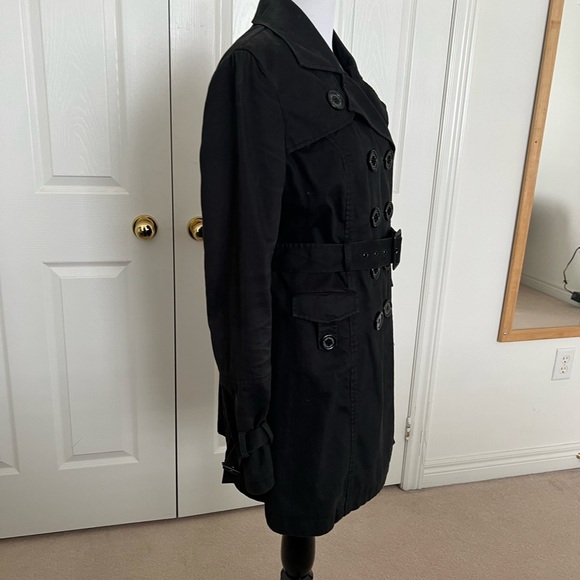 LADY DUTCH black trench coat size small - Picture 3 of 10